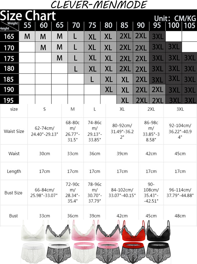 Męski Seksowny Zestaw Bielizny – Sheer Bra Lace recenzja i cena